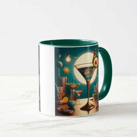 atoomfuturistische printplaat martini mok (Voorkant rechts)