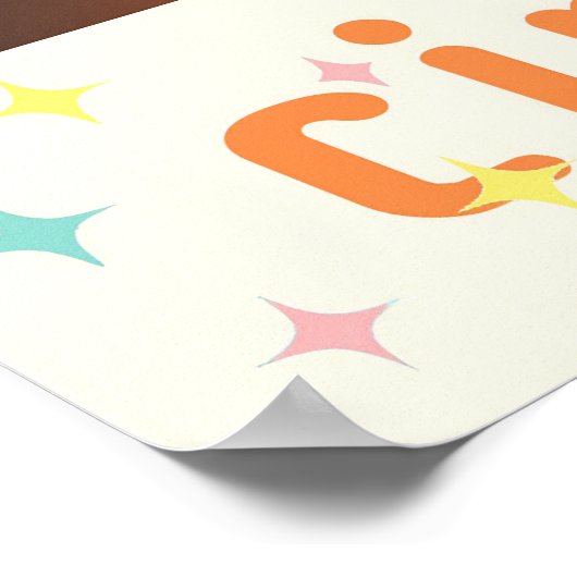 atoomfuturistische printplaat martini poster (Hoek)