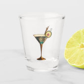 atoomfuturistische printplaat martini shot glas (Voorkant)