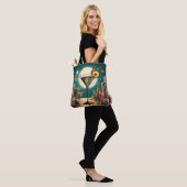 atoomfuturistische printplaat martini tote bag (Op model)