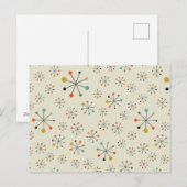 atoomgeïnspireerd middenpatroon feestdagenkaart (Voorkant / Achterkant)