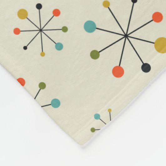atoomgeïnspireerd middenpatroon fleece deken (Hoek)