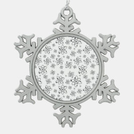 atoomgrijspatroon atomaire-leeftijdsklasse tin sneeuwvlok ornament