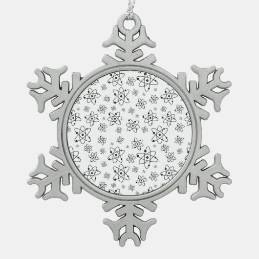 atoomgrijspatroon atomaire-leeftijdsklasse tin sneeuwvlok ornament (Voorkant)