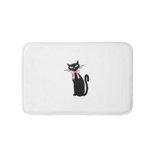 Atoomkat met roze strik kat meisjesschoon meisje k badmat