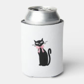 Atoomkat met roze strik kat meisjesschoon meisje k blikjeskoeler (Blikje Voorkant)