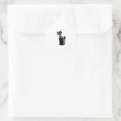 Atoomkat met roze strik kat meisjesschoon meisje k ronde sticker (Tas)