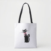 Atoomkat met roze strik kat meisjesschoon meisje k tote bag (Voorkant)
