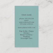 ATOOMKAT OP EEN STOEL MIDDEN EEUW HUISDIER SITTER VISITEKAARTJE (Achterkant)