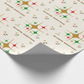  atoomkerst 1950: Seizoenen Vergroeten Kerstmis Cadeaupapier (Hoek)