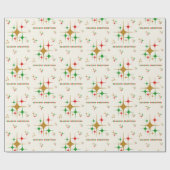  atoomkerst 1950: Seizoenen Vergroeten Kerstmis Cadeaupapier (Vlak)