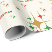  atoomkerst 1950: Seizoenen Vergroeten Kerstmis Cadeaupapier (Rol Hoek)