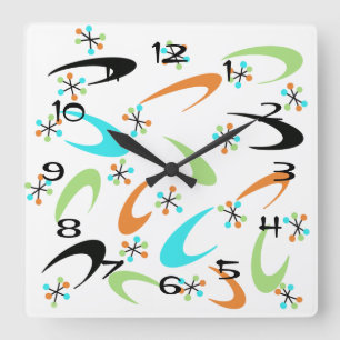 atoomklok halverwege de eeuw vierkante klok