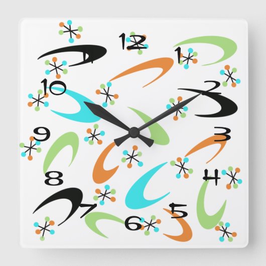 atoomklok halverwege de eeuw vierkante klok (Voorkant)