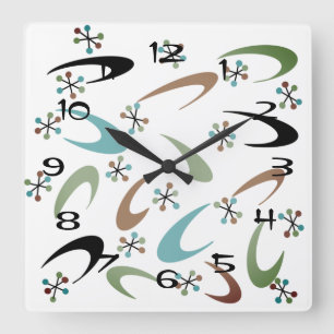 atoomklok halverwege de eeuw vierkante klok