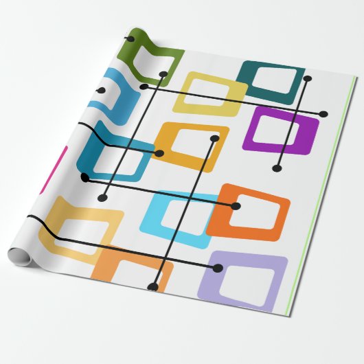 atoommidden-middeleeuwse moderne cadeaupapier (Uitgerold)