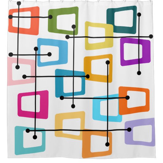 atoommidden-middeleeuwse moderne douchegordijn (Voorkant)