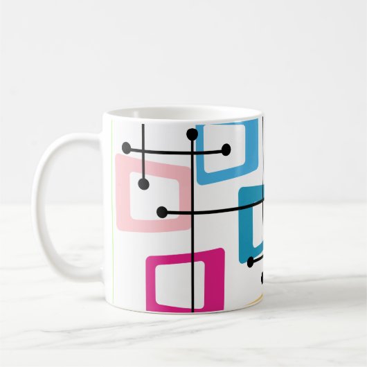 atoommidden-middeleeuwse moderne koffiemok (Links)