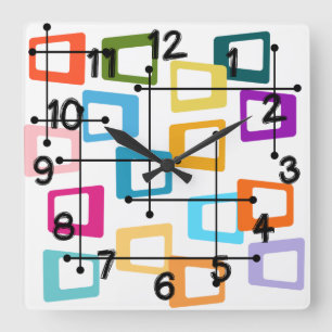 atoommidden-middeleeuwse moderne vierkante klok