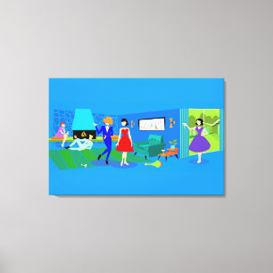 atoompalmen met handpalmen met cocktail-verbinding canvas afdruk