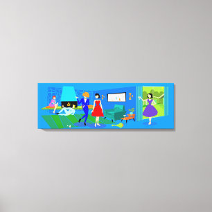 atoompalmen met handpalmen met cocktail-verbinding canvas afdruk