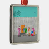 atoompalmen Stewardess keramische versiering Metalen Ornament (Rechts)