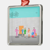 atoompalmen Stewardess keramische versiering Metalen Ornament (Links)