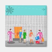 atoompalmen Stewardess Party Magnet (Voorkant)