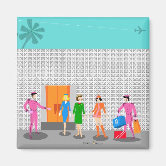 atoompalmen Stewardess Party Magnet (Voorkant)