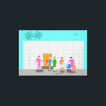 atoompalmspuitingen — Verrekte canvasafdruk Canvas Afdruk<br><div class="desc">U bent uitgenodigd voor het sociale evenement van het jaar met dit Atomic Palm Springs Stewardess Party stretched canvas print design. Sluit je aan bij deze drie stewardessen van rivaliserende vliegmaatschappijen als ze in hun kitschy 1960s breezy block hotel inchecken. Een van de fabelachtig hunky bellhops in een retro hot...</div>