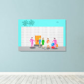 atoompalmspuitingen — Verrekte canvasafdruk Canvas Afdruk (Insitu (Houten vloer))