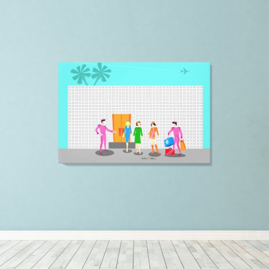 atoompalmspuitingen — Verrekte canvasafdruk Canvas Afdruk (Insitu (Houten vloer))