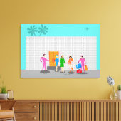 atoompalmspuitingen — Verrekte canvasafdruk Canvas Afdruk (Insitu (Woonkamer))