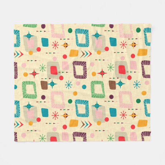 atoompatroon van 1950 fleece deken (Voorkant (Horizontaal))