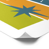Atoomrechthoeken Boomerang Starburst Midden-eeuw Poster (Hoek)