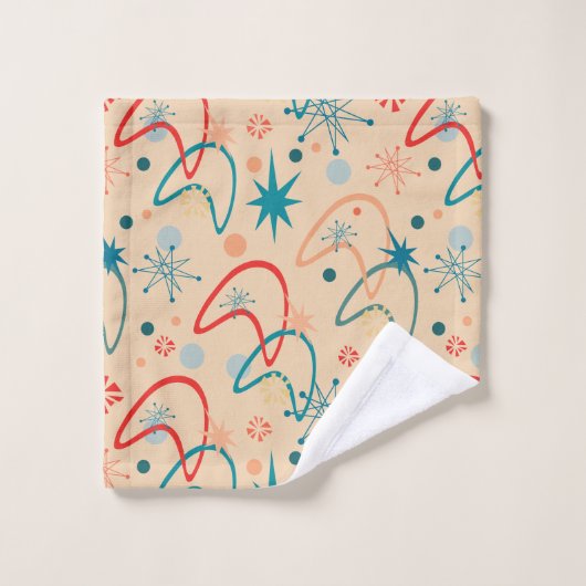 atoomretropatroon van 1950 bad handdoek (Wasdoekje)