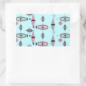 atoomroze en grijze patroonstickers rechthoekige sticker (Tas)