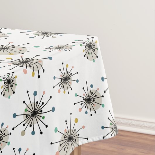 Atoomstarburst klein motief midden eeuw tafelkleed (Voorbeeld)