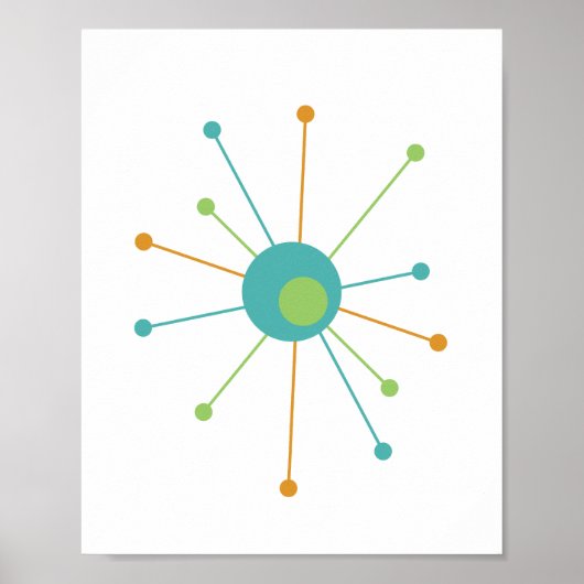 Atoomster middeleeuwse moderne gestileerde poster (Voorkant)