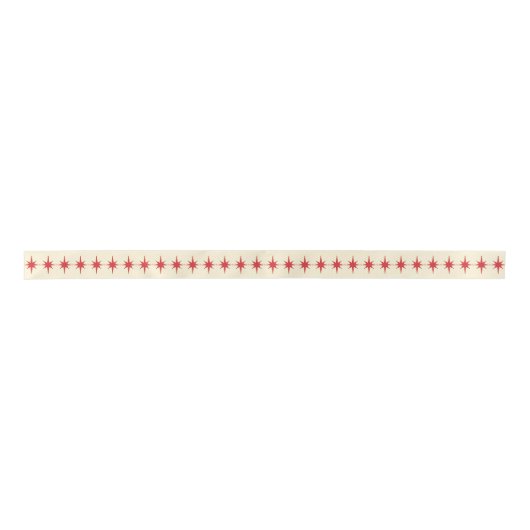 Atoomsterren rood en crème satijnen lint (Voorkant)