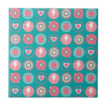 Atoomsteruitbarst Glitter Hart Retro Blauwe Patroo