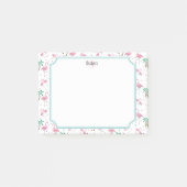 atoomstijlmonogram met vlamingos en palmbomen post-it® notes (Voorkant)