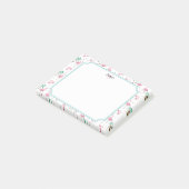 atoomstijlmonogram met vlamingos en palmbomen post-it® notes (Schuin)