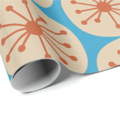 atoomStippen Retro mid-century modern patroon Cadeaupapier (Rol Hoek)