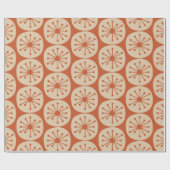 atoomStippen Retro Mid Mod Pattern Burnt Oranje Cadeaupapier (Vlak)