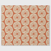 atoomStippen Retro Mid Mod Pattern Burnt Oranje Cadeaupapier (Vlak)