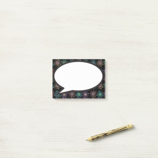 Atoomstructuur Patroon Spraakballon Wetenschap Post-it® Notes (Op bureau)