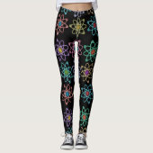 Atoomstructuurpatroon Cool Wetenschap Leggings (Voorkant)