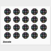 Atoomstructuurpatroon Wetenschap Ronde Sticker (Vel)