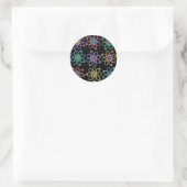 Atoomstructuurpatroon Wetenschap Ronde Sticker (Tas)